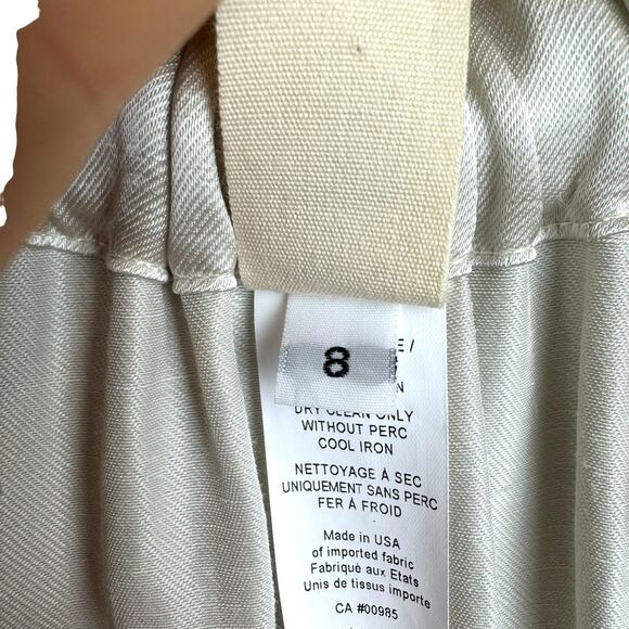 Zero + Maria Cornejo Stella Silver White Satin Ruched Gathered Cocktail Dress - Picture 15 of 16